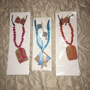 Set of three ..necklace earring set